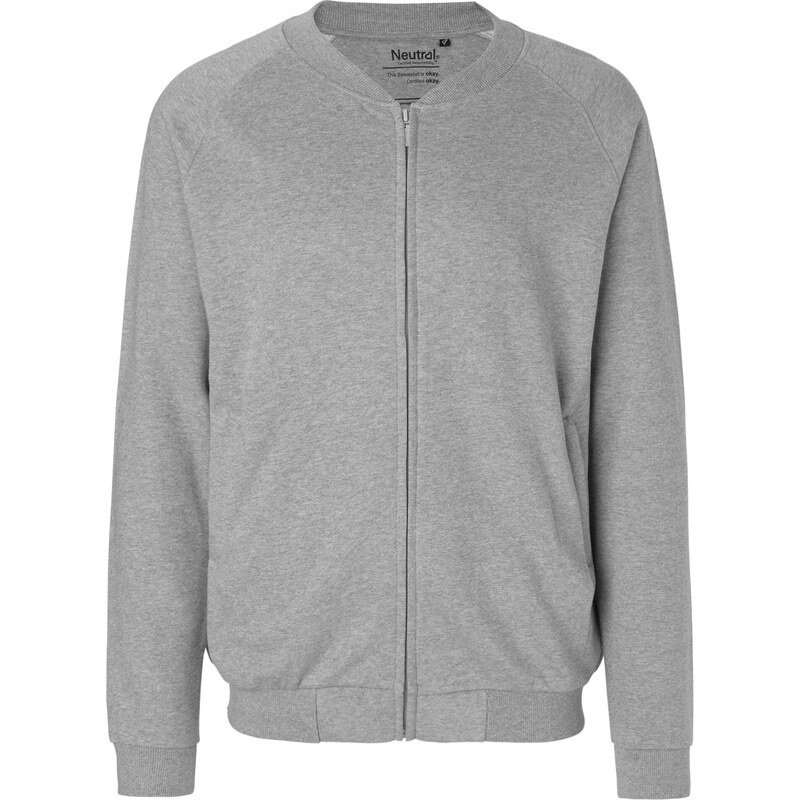 Unisex mikina na zip bez kapuce z bio bavlny Neutral 64506289