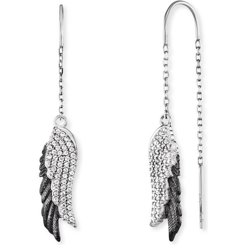 Engelsrufer Elegantné strieborné bicolor náušnice so zirkónmi Wingduo 66586568