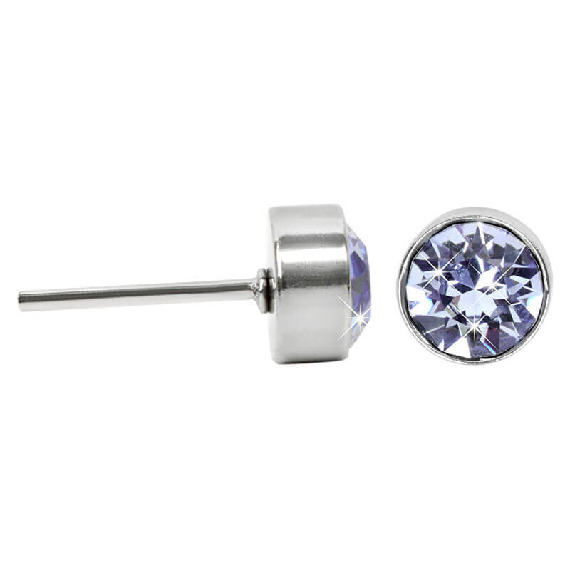 Levien Oceľové náušnice Chaton Light Sapphire 66581965