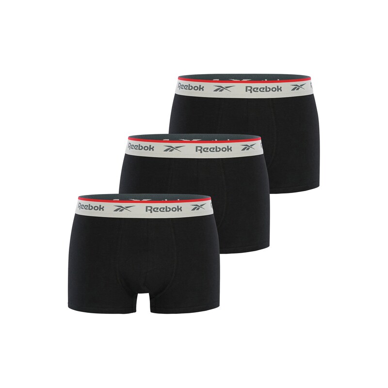 Reebok Športové nohavičky Ovett čadičová / svetlosivá / červená / 68701396