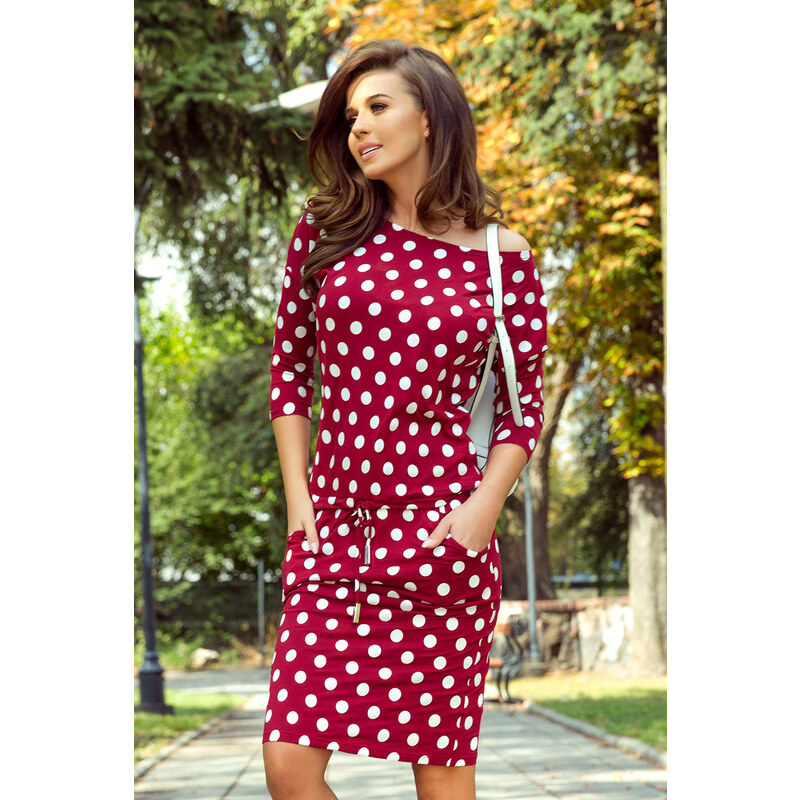 Glara Príjemné dámske bodkované šaty 25700463