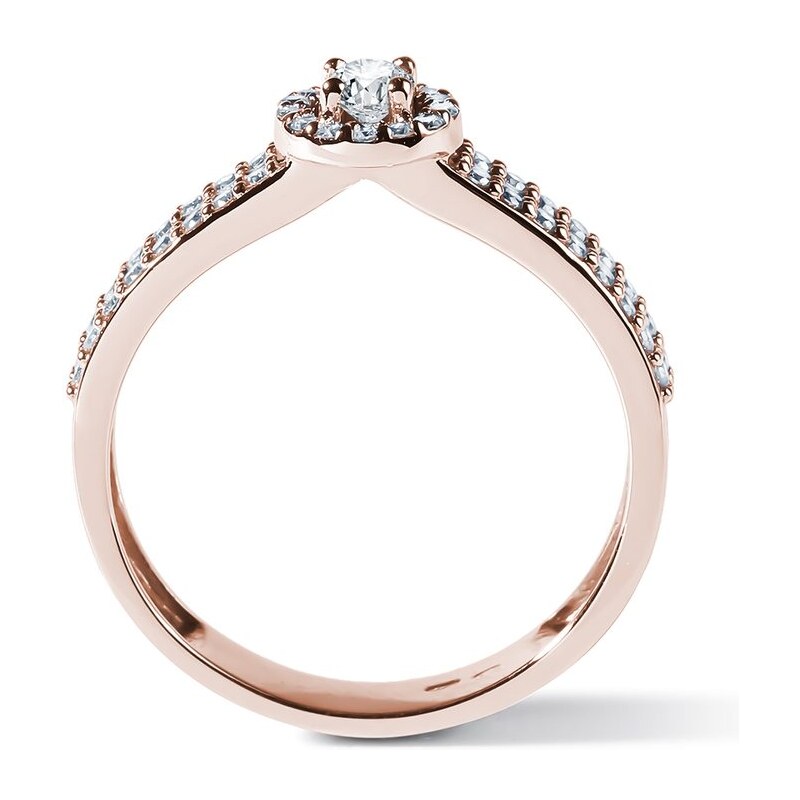 Zlatý zásnubný prsteň s diamantmi KLENOTA K0488014