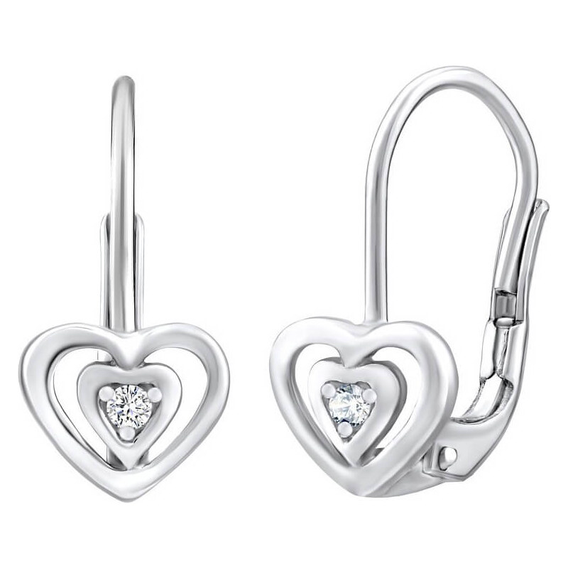 Silvego Srdiečkové strieborné náušnice so zirkónmi Swarovski 66583494