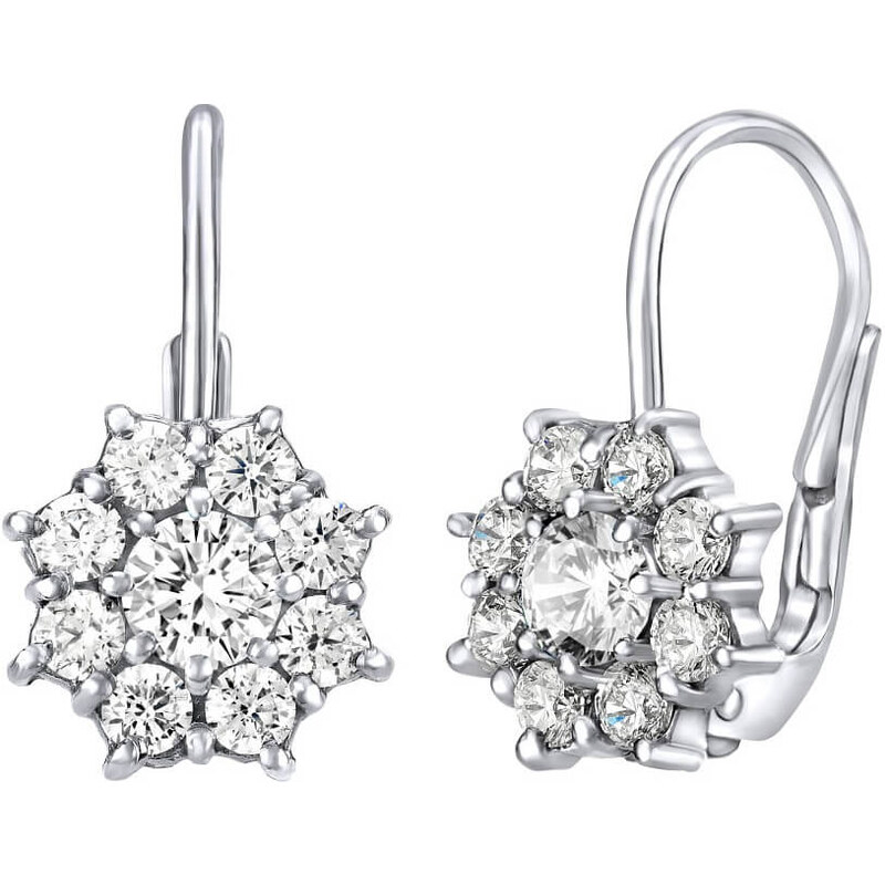 Silvego Kytičkové strieborné náušnice so zirkónmi Swarovski 66582689