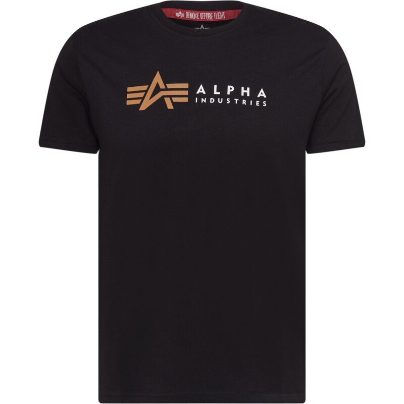 ALPHA INDUSTRIES Tričko svetlohnedá / čierna / biela 25623224
