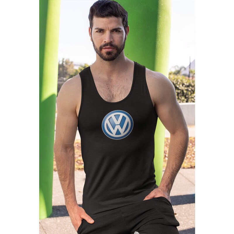 MMO Pánske tielko s logom auta Volkswagen Vyberte farbu: Čierna, Vyberte veľkosť: S