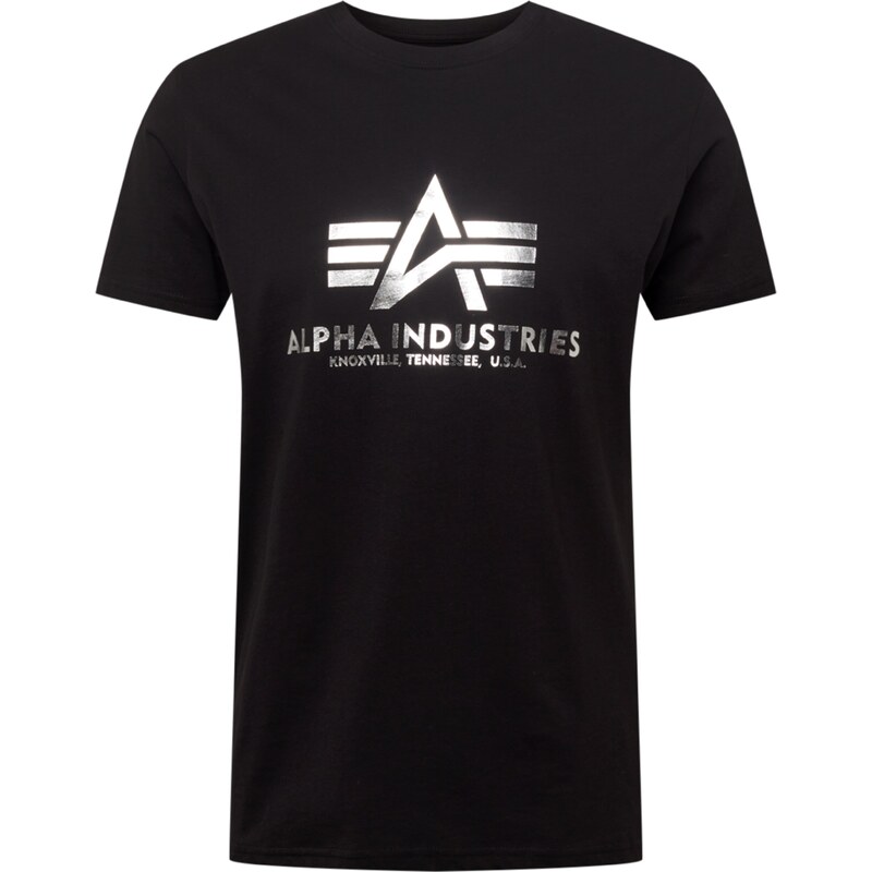 ALPHA INDUSTRIES Tričko čierna / biela 25674314