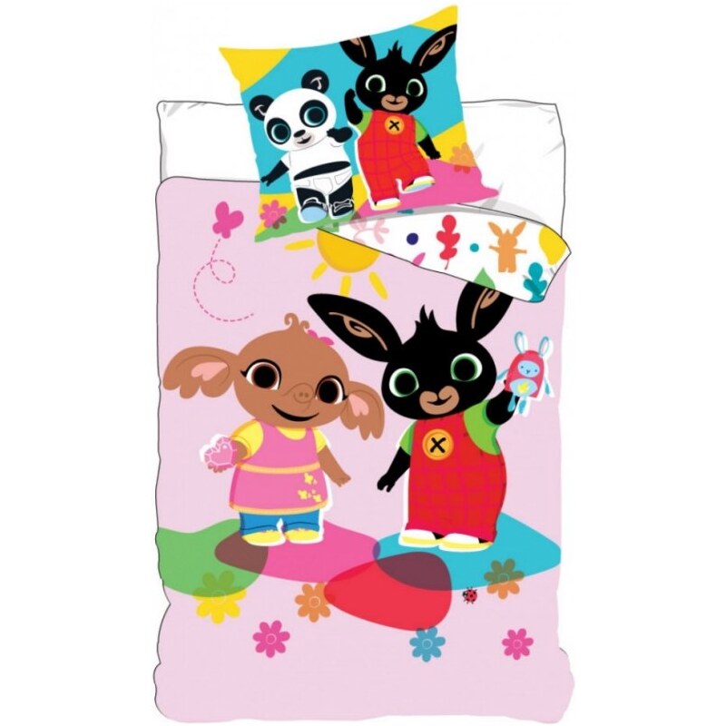 Setino Obliečky do detskej postieľky Zajačik Bing - ružové pre dievčatá - 100% bavlna - 90 x 140 cm + 40 x 55 cm