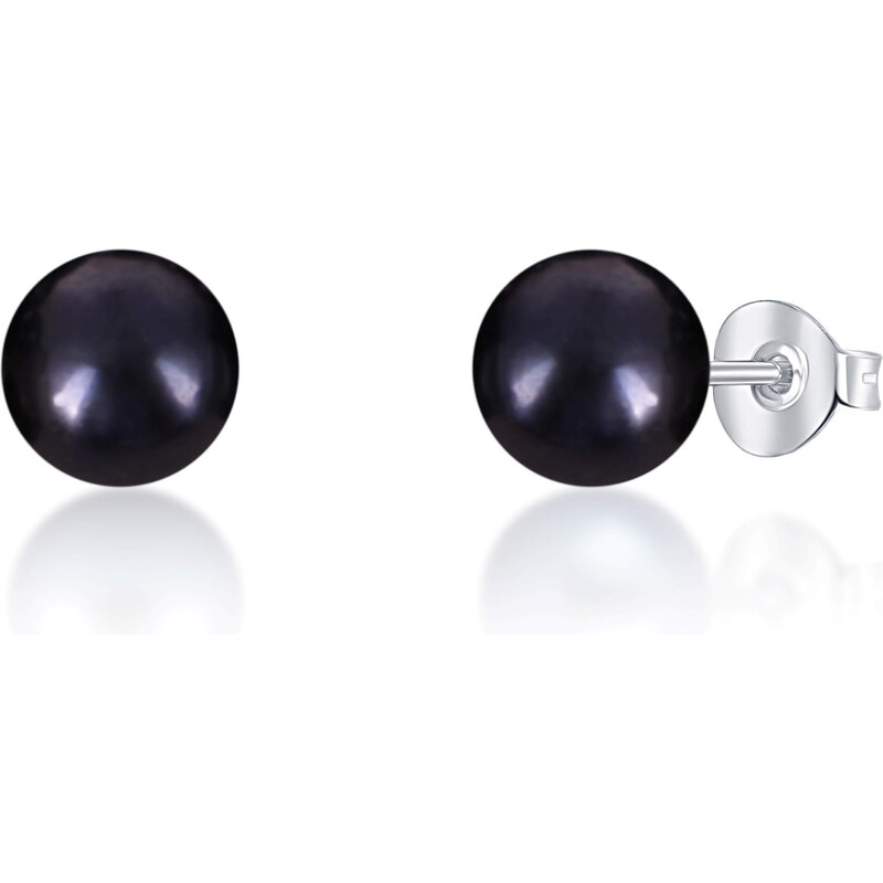 JwL Luxury Pearls Kôstkové náušnice z pravých čiernych perál JL0707 66579140