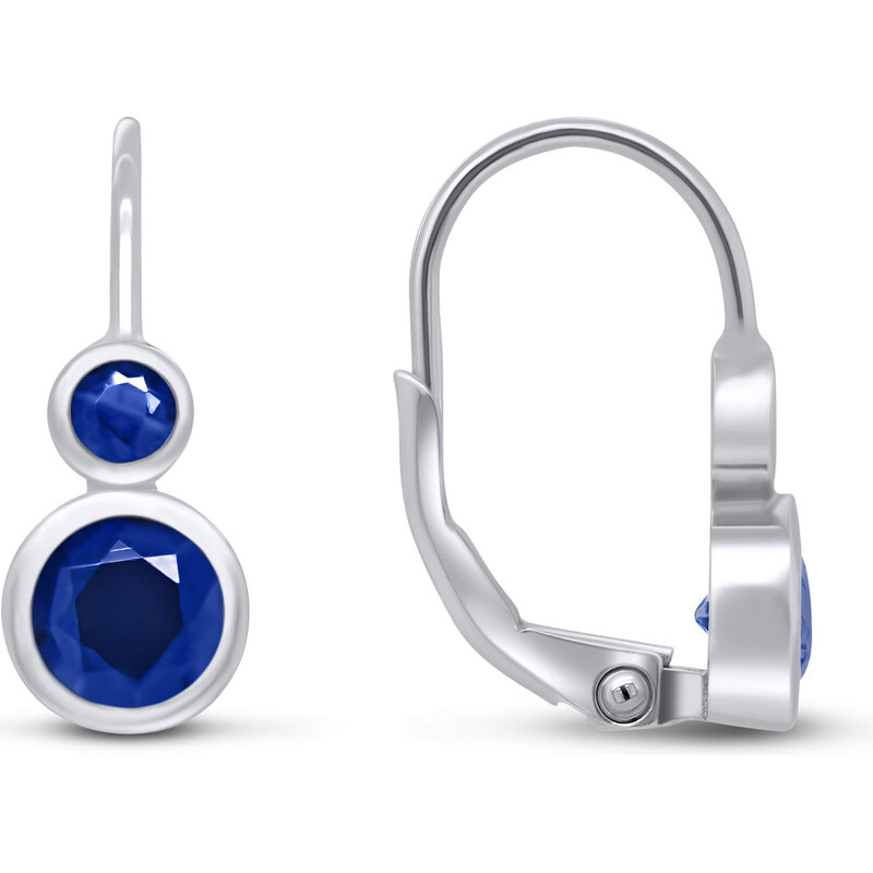 Brilio Silver Strieborné náušnice s tmavomodrými zirkónmi EA63WB 66609592