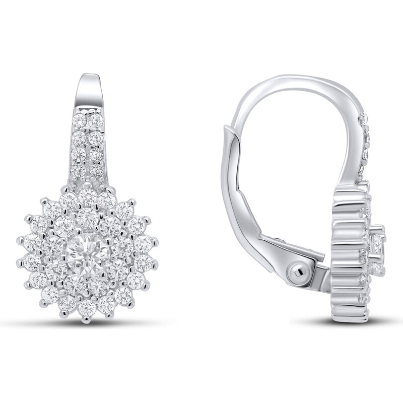 Brilio Silver Očarujúce strieborné náušnice so zirkónmi EA54 66631220