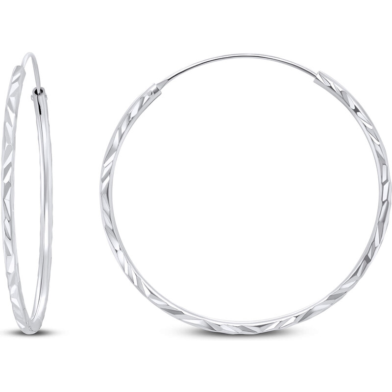 Brilio Silver Nadčasové strieborné kruhové náušnice EA01 3 cm 66974160