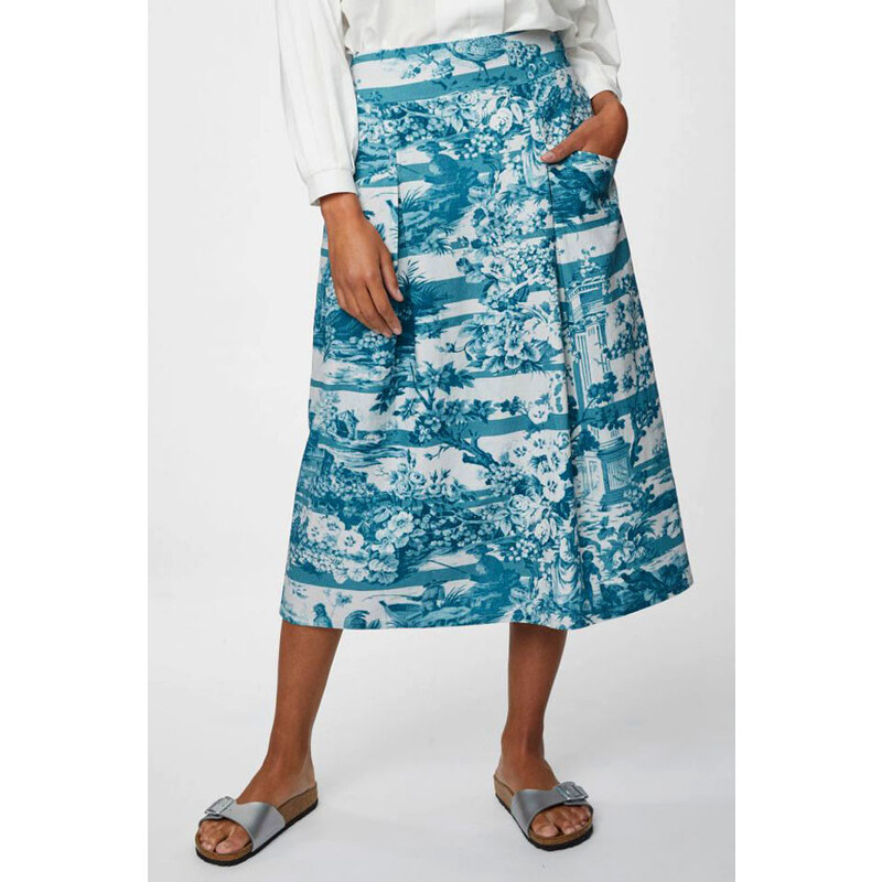 Glara Konopná dámska sukňa s francúzskym vzorom 36988779