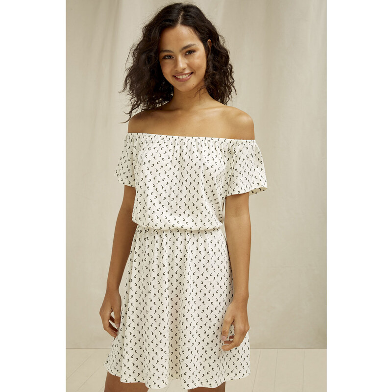 Glara Eko šaty s výstrihom Carmen 25681009