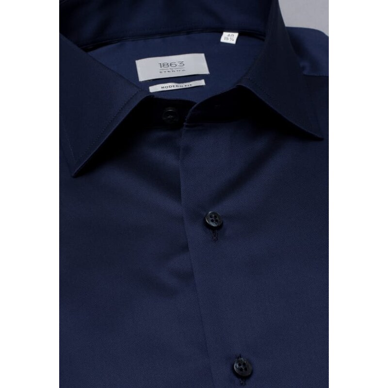1863 BY ETERNA luxusná keprová košeľa polnočná modrá Modern Fit super 29399669