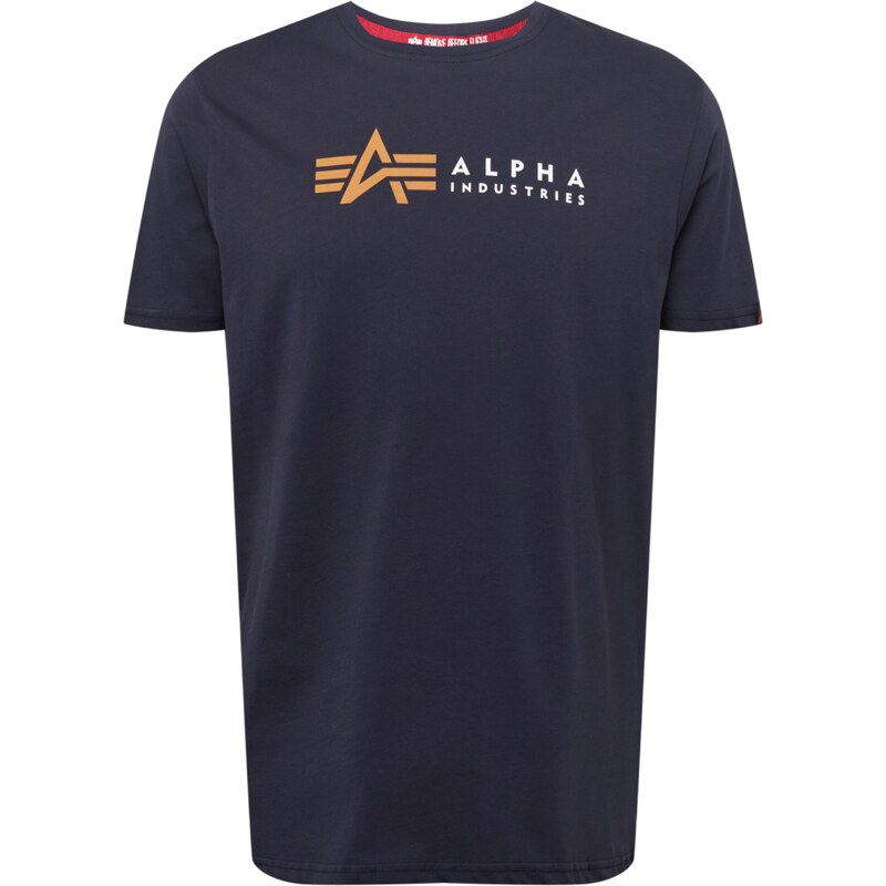 ALPHA INDUSTRIES Tričko námornícka modrá / koňaková / biela 25704560