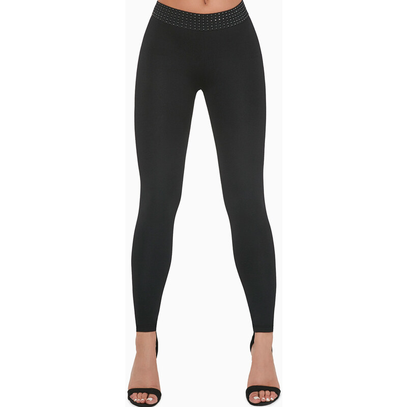 Glara Čierne tvarujúci legíny s ozdobným pásom 36065642