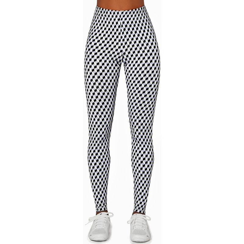 Glara Športové legíny s vyšším pásom opticky zoštíhľujúci vzor 28801924