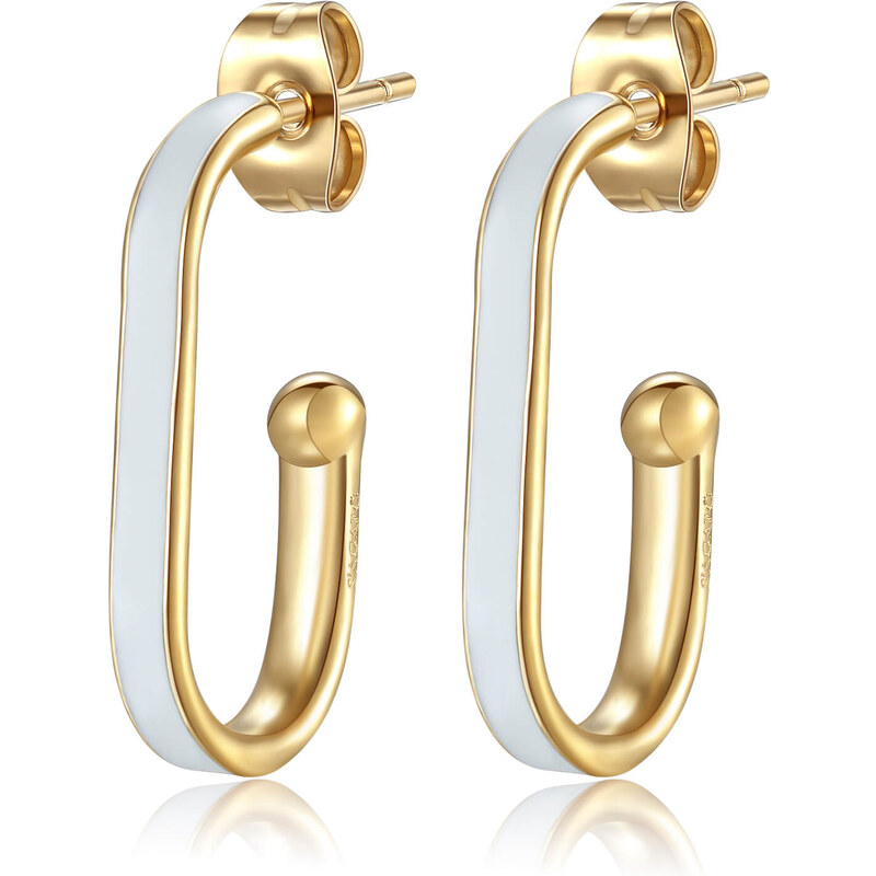 SAgapõ Pozlátené oválne náušnice so smaltom Vibes SVB28 66592867