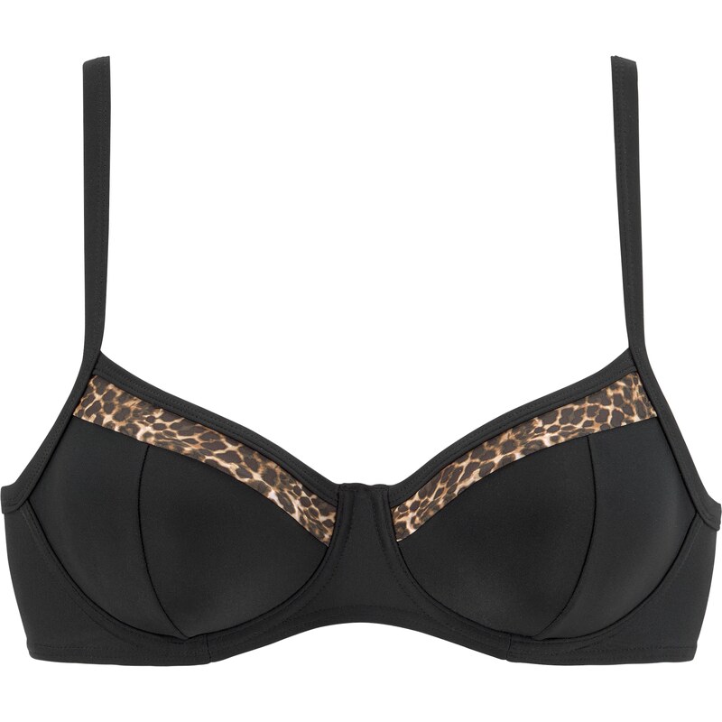 LASCANA Bikinový top Adele béžová / hnedá / čierna 54225846
