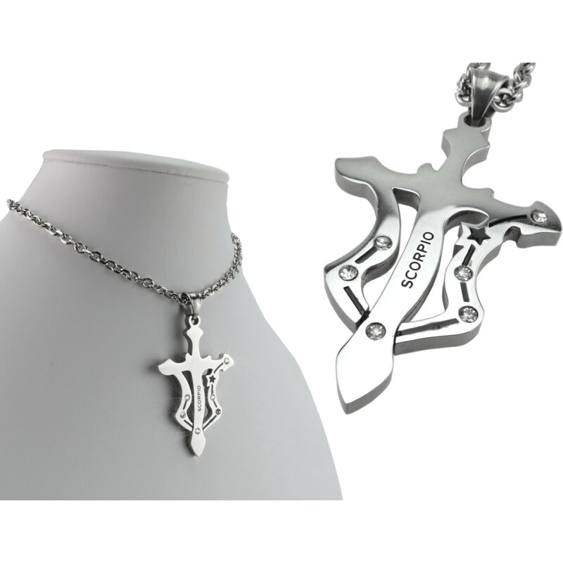 CITY STORM Retiazka s príveskom z ocele znamenie zverokruhu - Scorpio 66889389