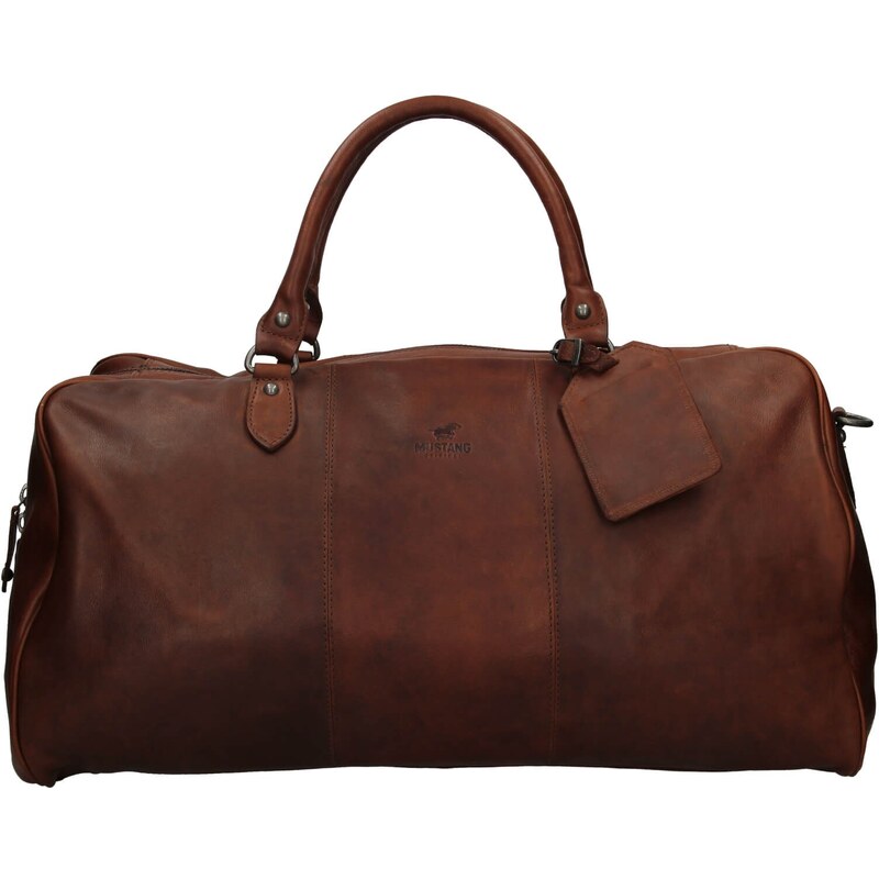 Pánska kožená cestovná taška Mustang Vojta - tmavo hnedá 25837650