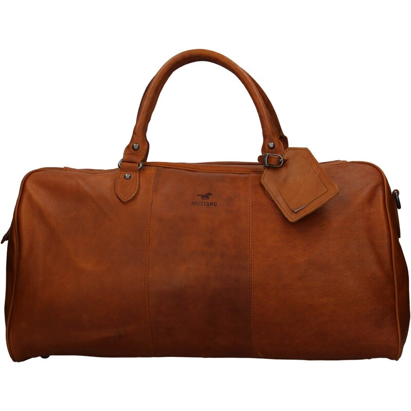 Pánska kožená cestovná taška Mustang Vojta - koňak 25837651