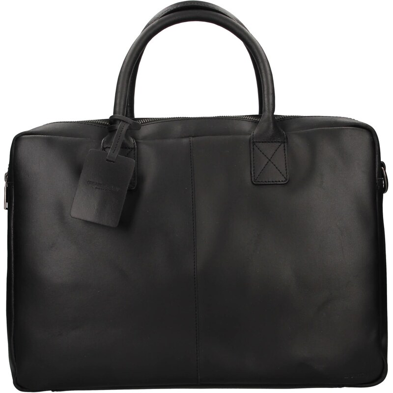 Kožená taška na notebook Burkely Taylor - čierna 25837656