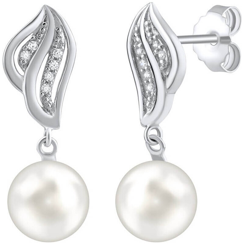 Silvego Strieborné náušnice s bielou prírodnou perlou FW12574W 66592534