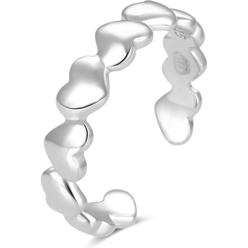 Beneto Strieborný prsteň na nohu sa srdiečkami AGGF484 66586918