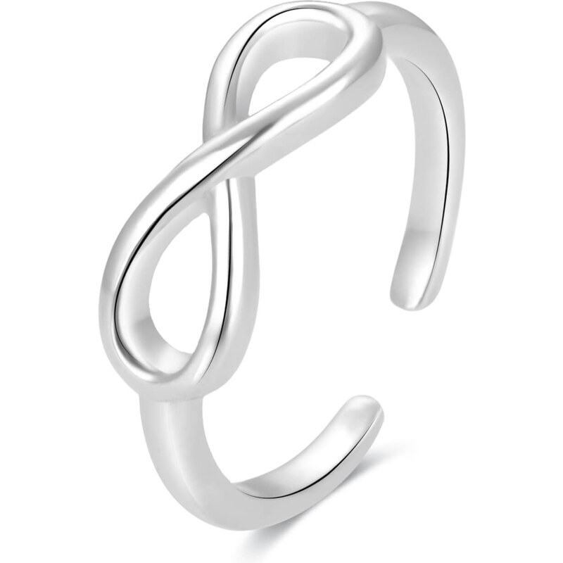 Beneto Módne strieborný prsteň na nohu nekonečno AGGF492 66592730