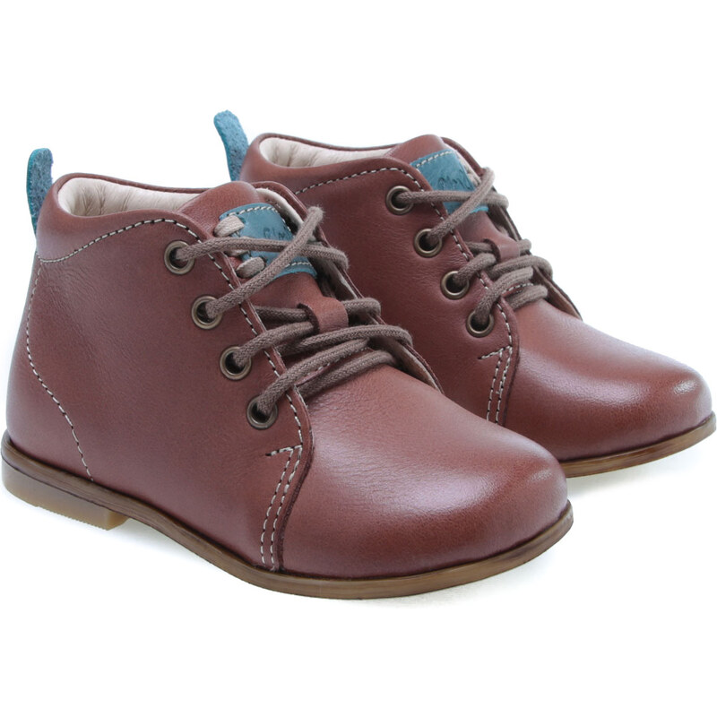Detské kožené topánočky EMEL E1075-14 Tmavo Hnedá 46771183