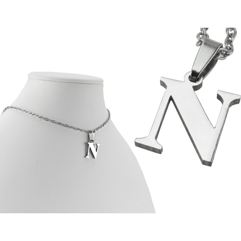 CITY STORM Retiazka s príveskom písmeno N z chirurgickej ocele - 1,6 66889266