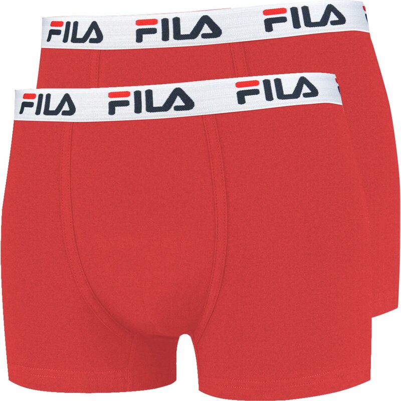 FILA Boxerky sivá / červená / biela 66330026