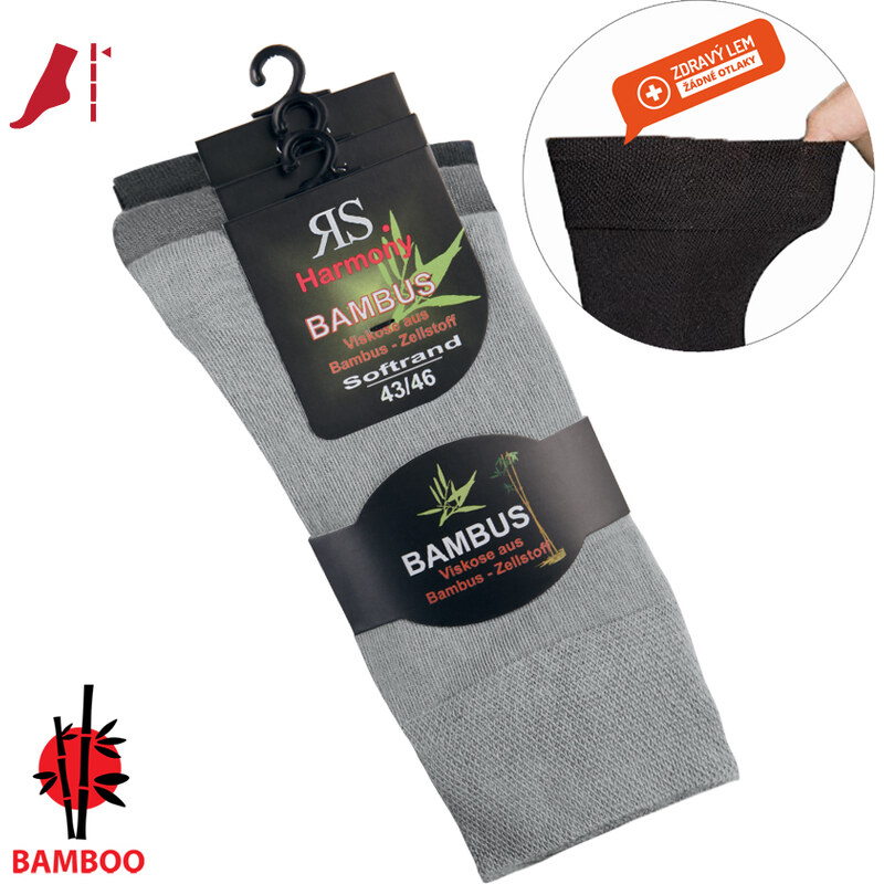 Dámske i pánske klasické bambusové ponožky RS Mix farieb 39-42 3 páry 26251742
