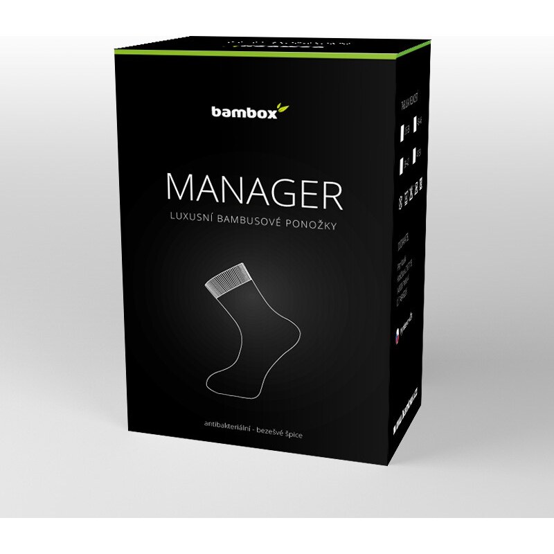 MANAGER luxusné bambusové ponožky Bambox - EXTRA BOX Mix farieb 39-42 66969089
