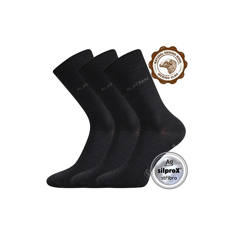 DEWOOL vlnené slabé ponožky Lonka Čierna 39-42 3 páry 47207237