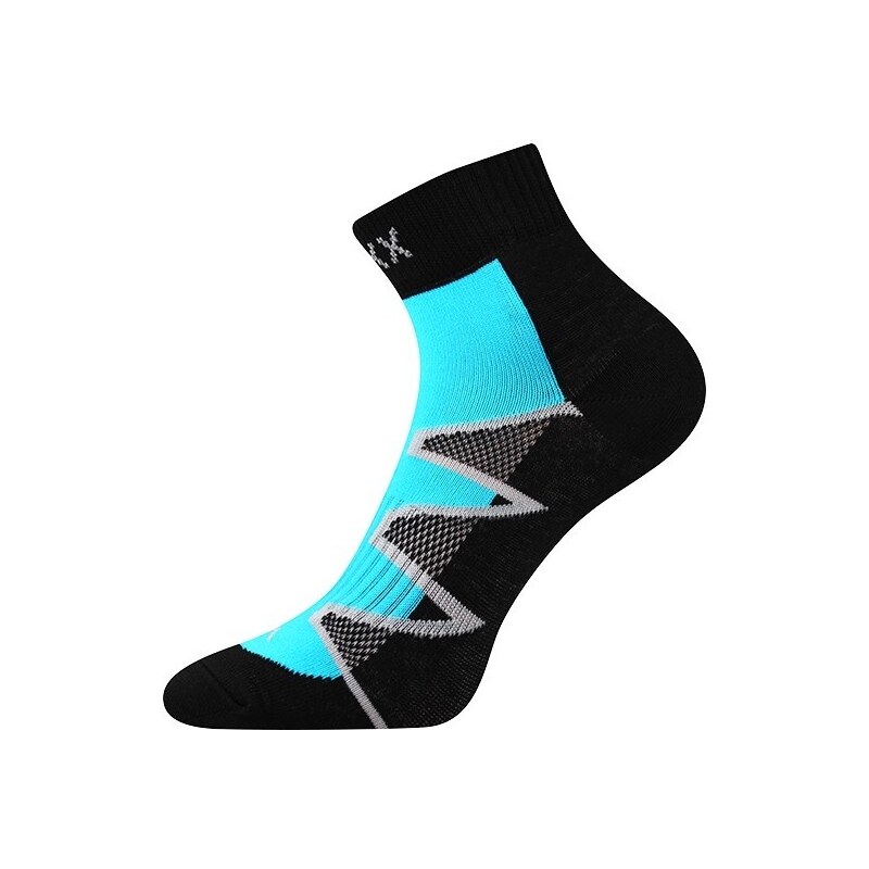 MONSA členkové športové ponožky VoXX Čierna / Tyrkysová 43-46 3 páry 49900199