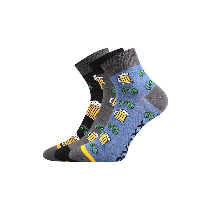 PIFF farebné ponožky s pivom VoXX - CHMEL Mix farieb 39-42 3 páry 26251897