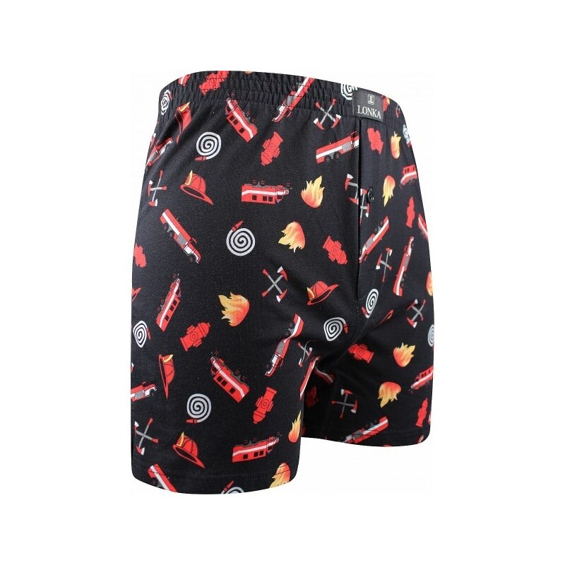 KARLOS pánske bavlnené trenírky Lonka - HASIČI Čierna M 1 kus 26251955