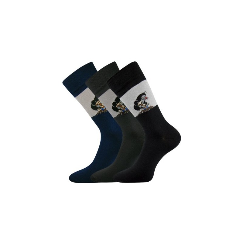 KR 111 pánske farebné ponožky Boma - KRTEČEK Mix farieb 2 43-46 3 páry 26459119