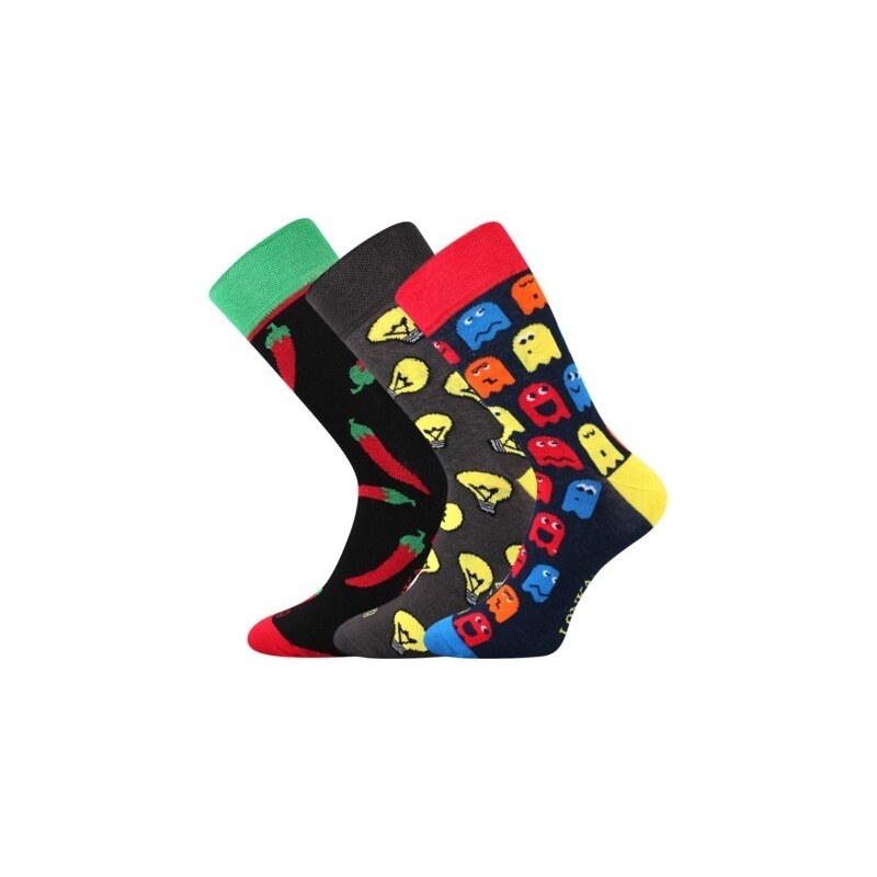 WOODOO farebné veselé ponožky Lonka - PAPRIKA