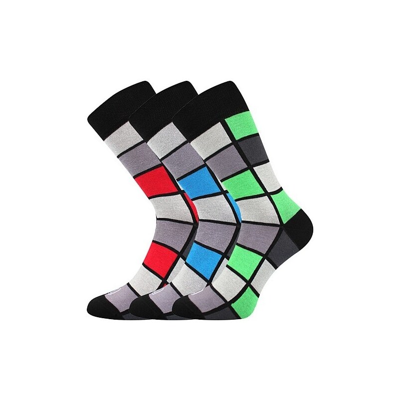 WEAREL 024 pánske ponožky farebné Lonka - KOSTKY Mix farieb 1 39-42 3 26252122