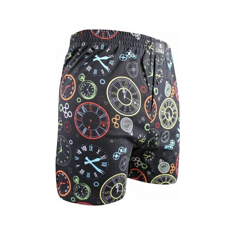 KARLOS pánske bavlnené trenírky Lonka - HODINY Čierna XXL 1 kus 50897629