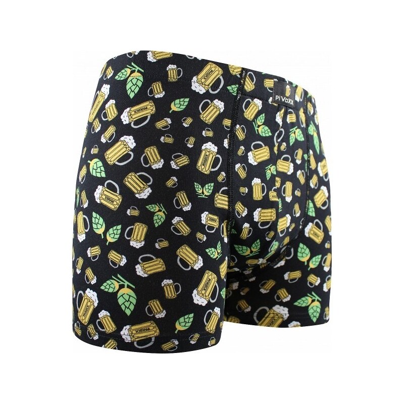 Lonka KEVIN pánske pivný elastické boxerky - CHMEL Čierna M 1 kus 26252207