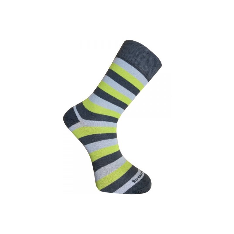 BX-STRIPY DARK bambusové ponožky BAMBOX Tm. sivá / Sv. sivá / Limetka 26459272