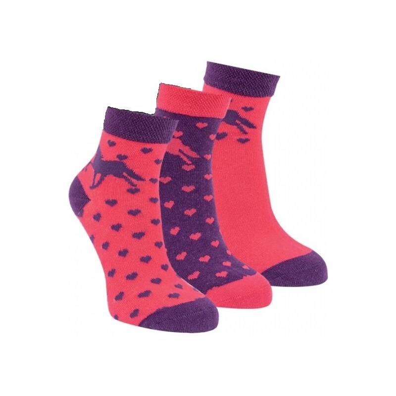Detské dievčenské skrátené ponožky RS - KONÍK Holka 23-26 3 páry 26252240