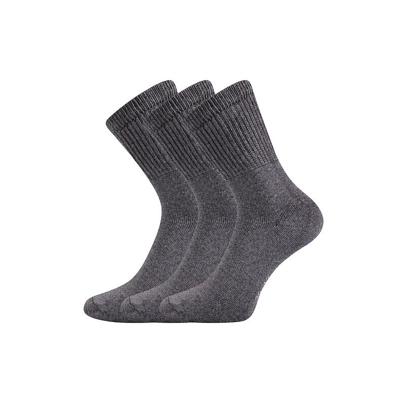 012-41-39 TREKING voľný lem froté ponožky Boma Tm. sivá 47-50 3 páry 26459288