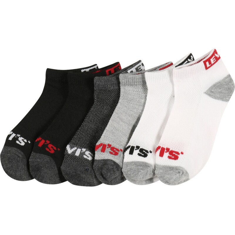 LEVIS Ponožky sivá / tmavosivá / červená / čierna / biela 62780388