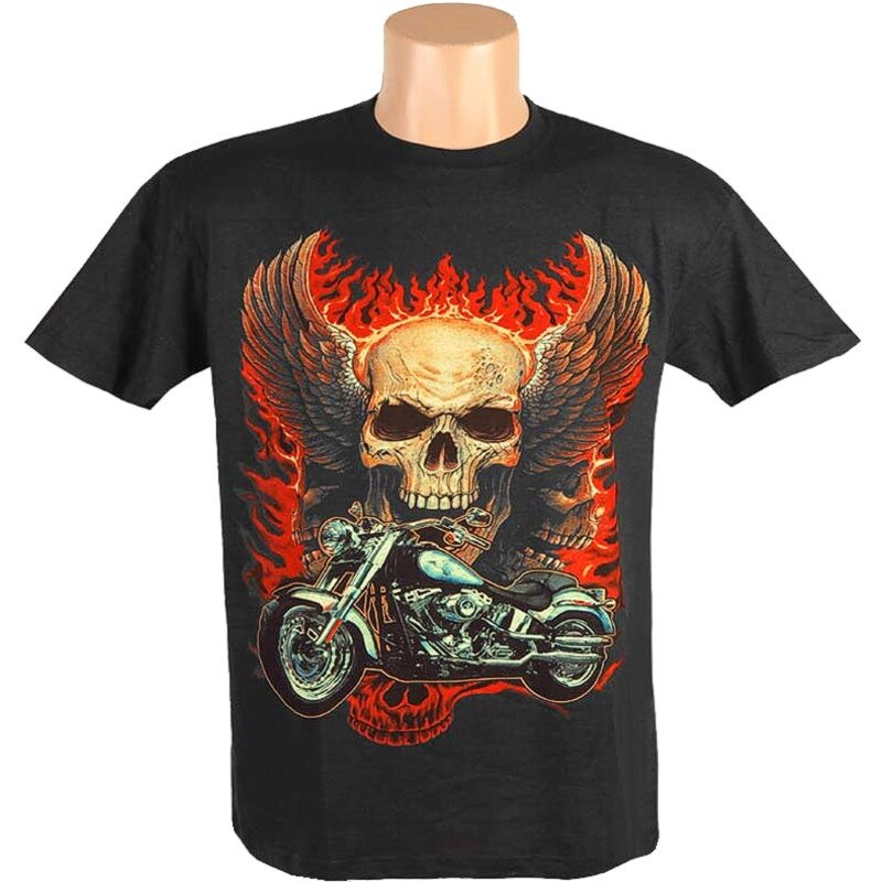 Pánske tričko Motorcycle Winged Skull 26036559